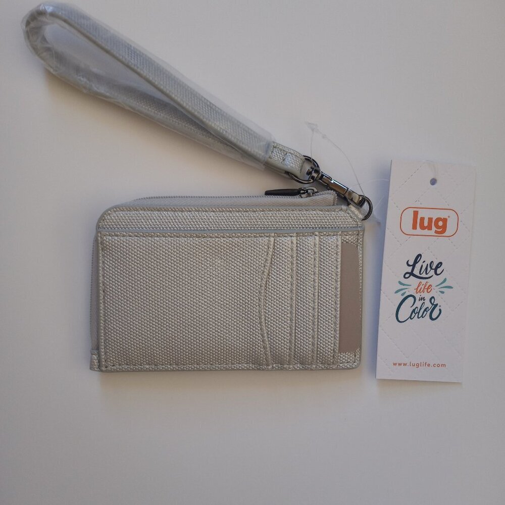 LUG Twirl Matte Luxe VL (Vegan Leather) RFID Wristlet Wallet - Diamond Silver - Picture 5 of 9